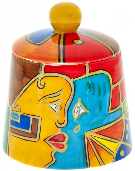 Magu Keramik Zuckerdose handbemalt “FACE to FACE” - 180 745