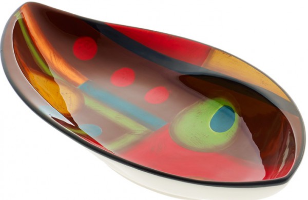 Magu Keramik Blattschale 30 cm handbemalt „SAMBA“ - 190 132