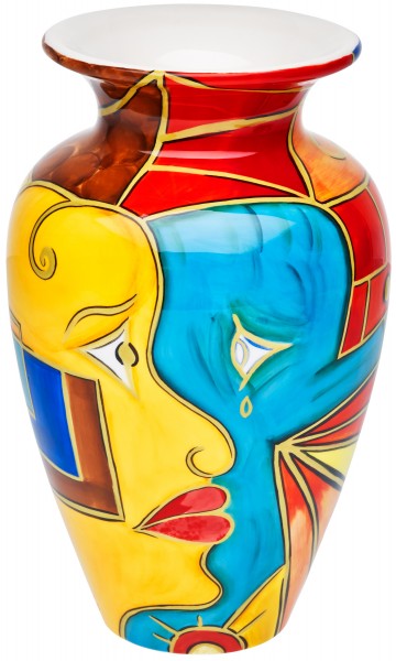 Magu Keramik Vase 25cm handbemalt “FACE to FACE” - 180 853