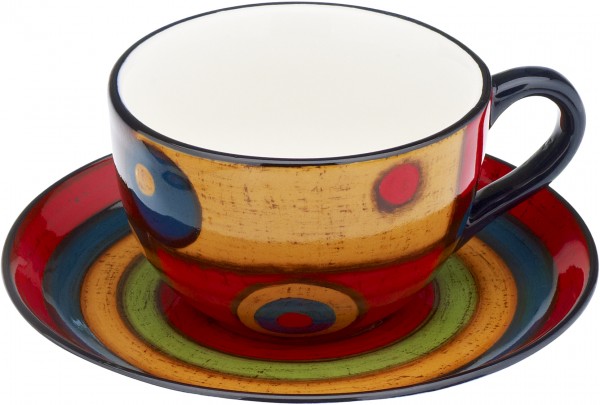 Magu Keramik Tasse mit Untere handbemalt