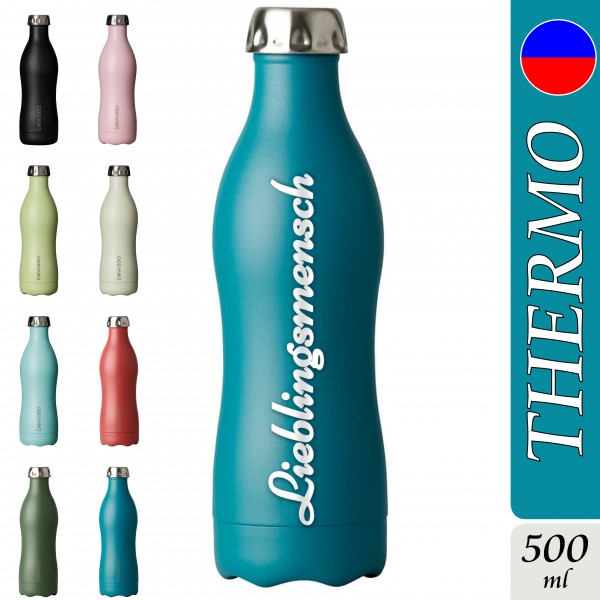 DOWABO Edelstahl Thermoflasche 500ml mit Wunschgravur