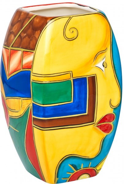 Magu Keramik Vase 20cm handbemalt “FACE to FACE” - 180 862
