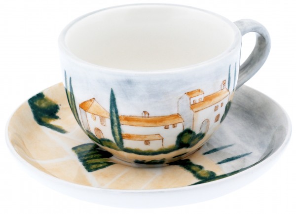 Magu Keramik Teetasse mit Untere handbemalt