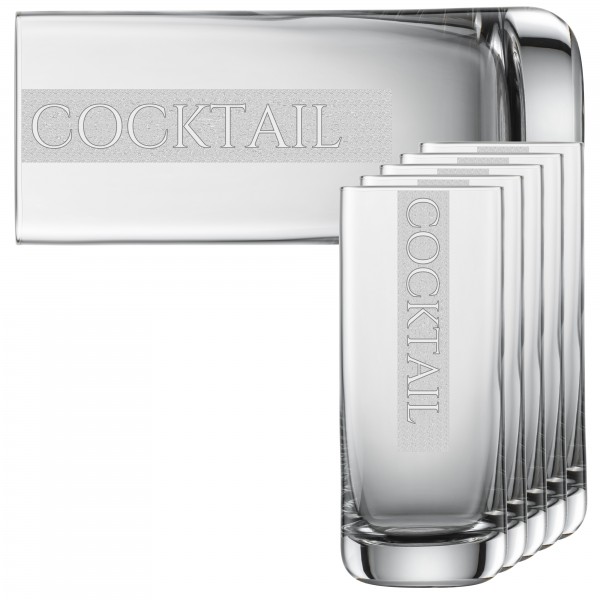 COCKTAIL gläser 6er "COOL" mit Gravur | auf 390ml Schott Zwiesel Convention Nr. 79 Longdrinkglas