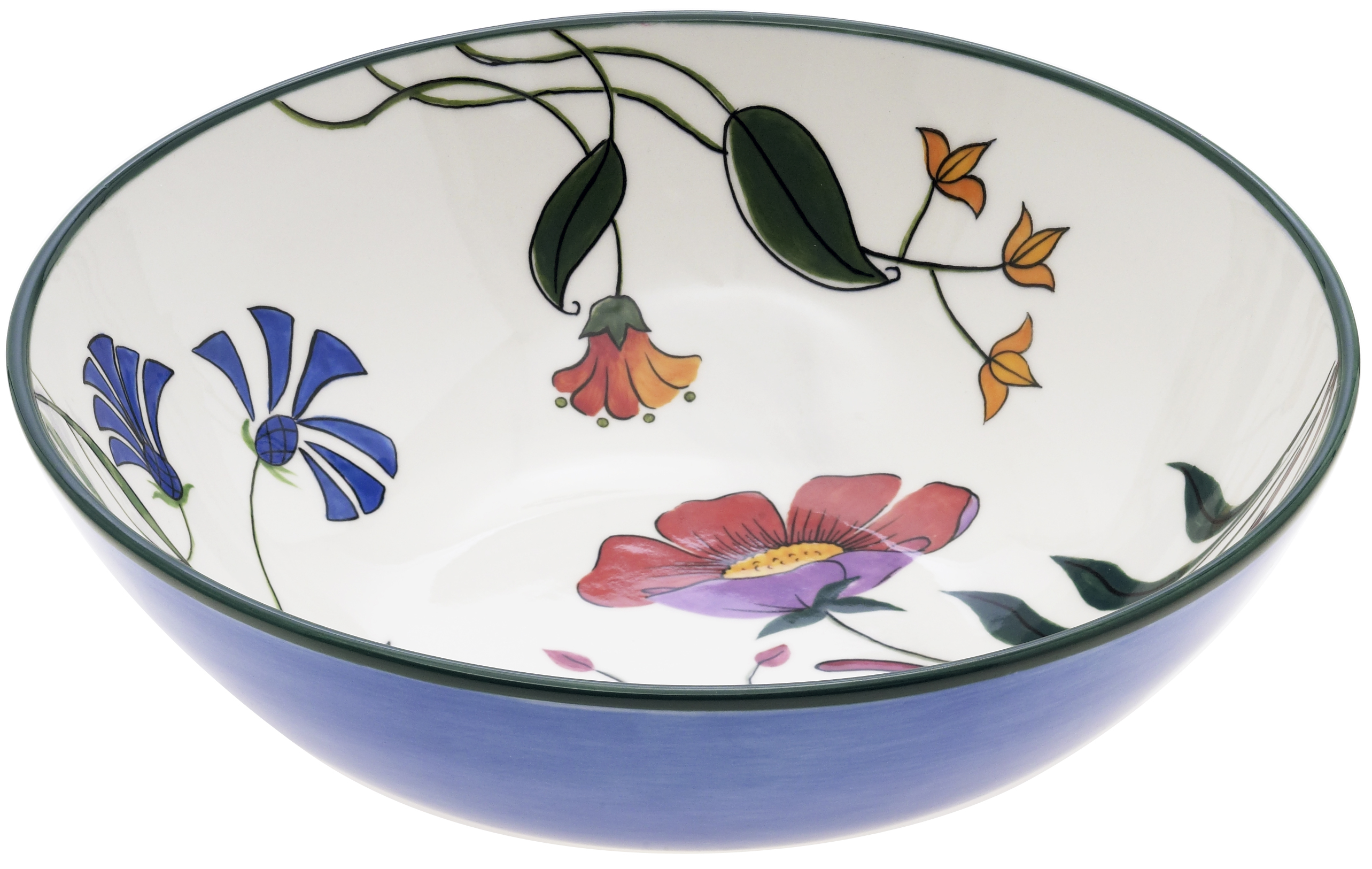 Magu Keramik Schale rund 24cm handb."BLÜTENZAUBER" - 124 113