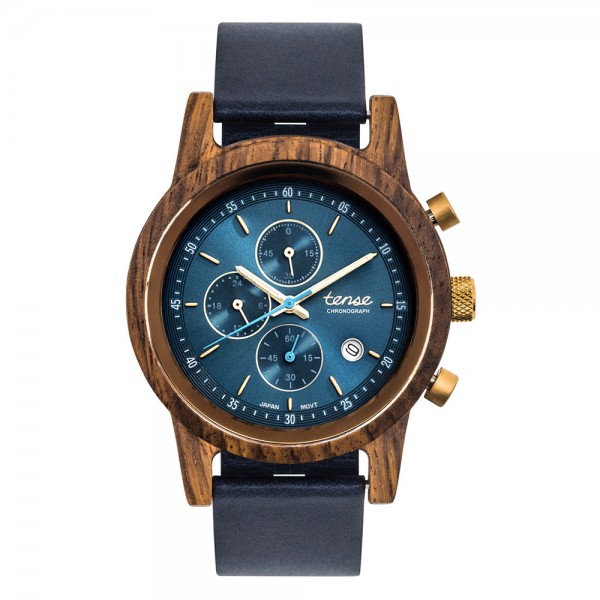 TENSE Cambridge Leather Teak - Holz Chronograph