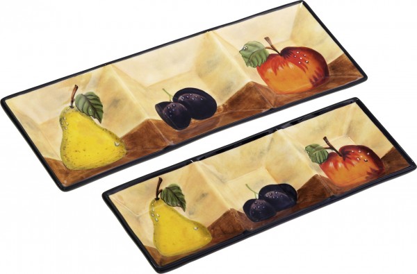Magu Keramik Dipplatte 3tlg 21cm handbemalt