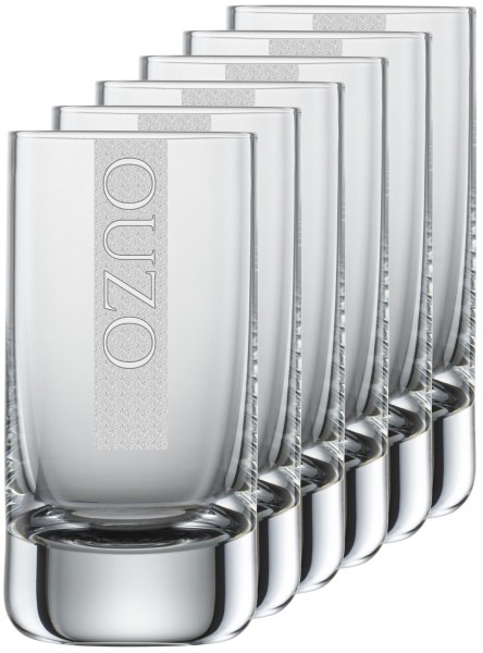 OUZO 6x Gläser "COOL" mit Gravur | 5cl Schott Zwiesel Convention Nr. 35 Schnapsgläser